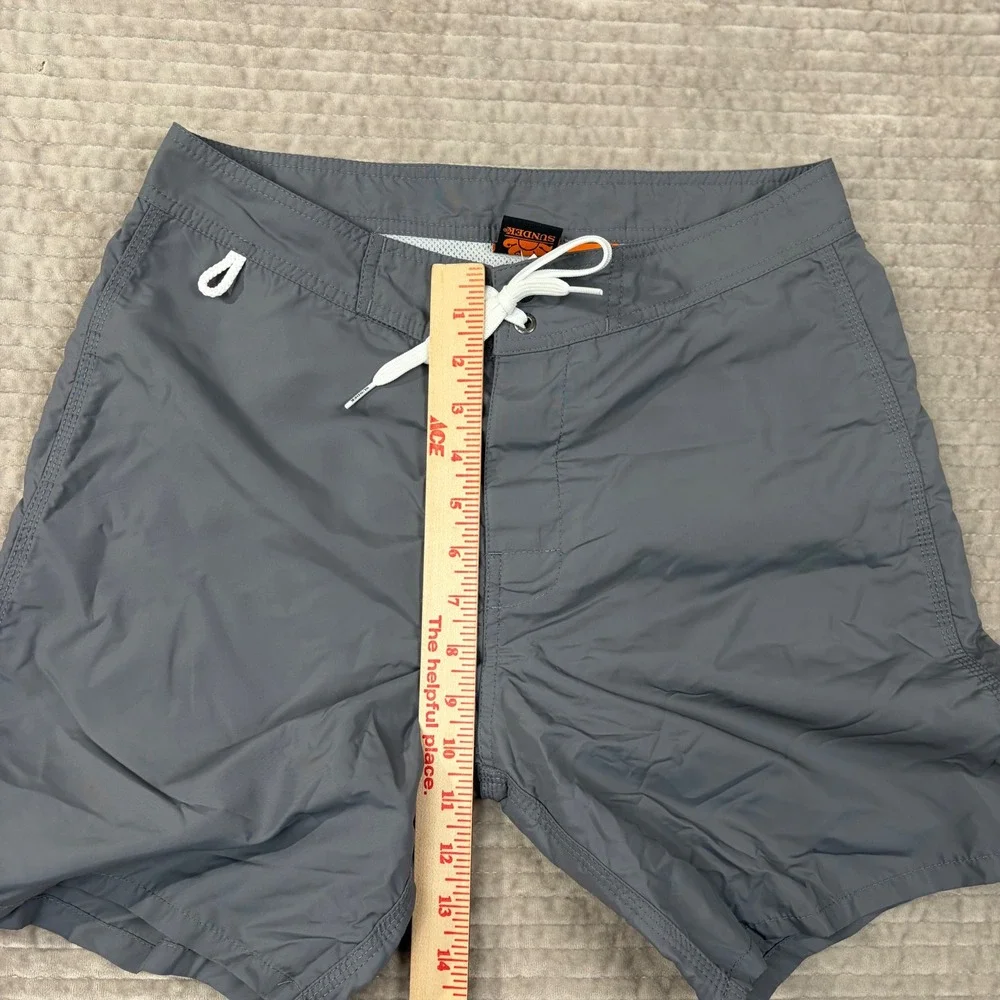 Sundek Mens Rainbow Stripe Board Shorts Gray Size 29 M503BDTA100 Swim Trunks
